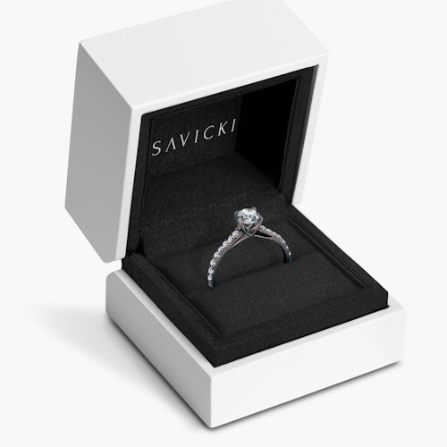 Pierścionek zaręczynowy Share Your Love: czarne złoto, diament